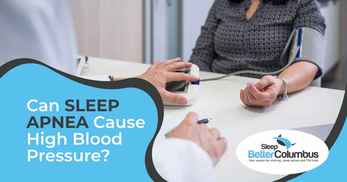 Can Sleep Apnea Cause High Blood Pressure Image of a healthcare professional checking a patient’s blood pressure in a hospital, featuring Sleep Better Columbus and highlighting the connection between sleep apnea and high blood pressure.