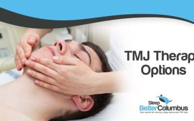 Man receiving a cosmetic mask procedure, featuring Sleep Better Columbus and highlighting TMJ Therapy Options.