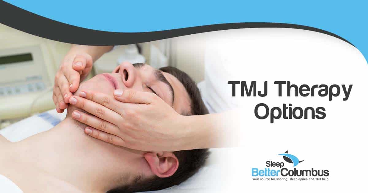 Man receiving a cosmetic mask procedure, featuring Sleep Better Columbus and highlighting TMJ Therapy Options.